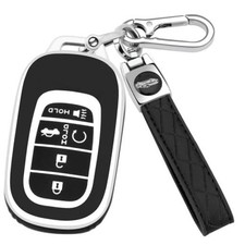 for Honda Key Fob Cover with Keychain, Soft TPU Protection Key Style 2-black