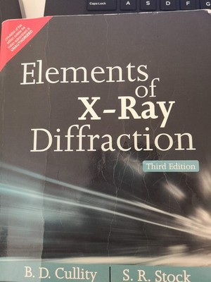 Pearson India Elements of X-ray Diffraction 3e