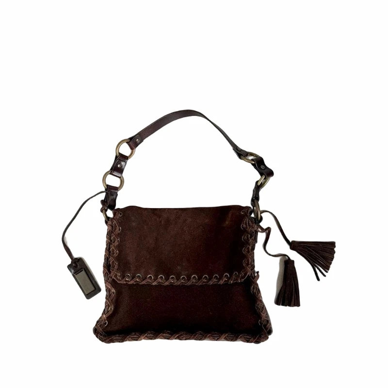 Dolce&Gabbana Women's Suede Exterior Brown Bags & Handbags for