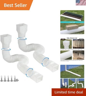 2-Pack Flexible Downspout Extensions - Protect Your Home s Foundation (21-68 In)