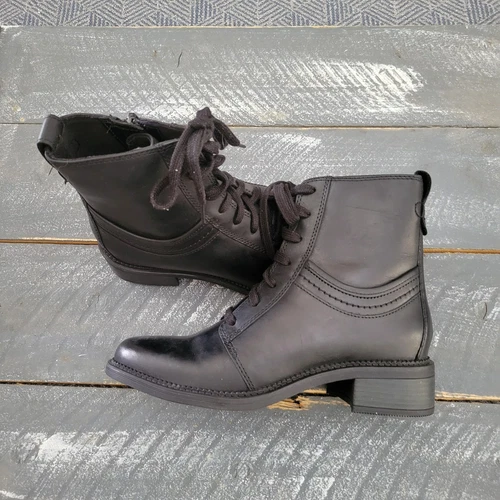 Clarks Maye Step scarpe donna 7 5 m stivaletto Oxford pelle tacco cerniera