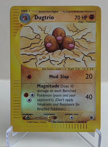 POKEMON EXPEDITION BASE SET DUGTRIO REVERSE HOLO RARE 10/165 LIGHT PLAY