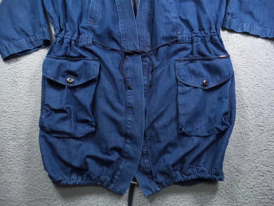 Diesel Jacket Mens Size Small Blue Denim Kimono-Style Open Long Linen 3/4 Sleeve - Image 2 of 4