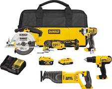 DeWALT DCK594P2 20V 5-Tool Drill/Impact Driver/Saws and Light Combo Kit *SEALED*