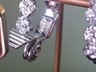 Vintage Monet Earrings Lot of 2-Silvertone Hoops w/ Crystals & Gold Tone C — photo 8