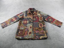 Coldwater Creek Jacket Womens Medium Multicolor Tribal Tapestry Button Pockets