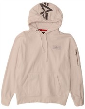 ALPHA INDUSTRIES Maglione Uomo Grafico con Cappuccio Grande Bianco Cotone DG05