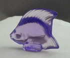 Lalique France Amethyst Purple Frosted Fish Figurine