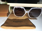 Burberry Women’s Oversized Square Sunglasses Clear Plastic Frame Brown Gradient — photo 1