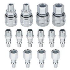 12pcs 1/4" NPT Air Coupler  Plug Kit A Style Female Male Couplers  Plugs