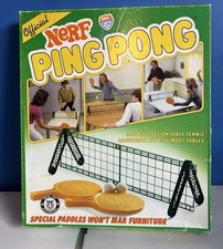 1982 Vintage Official Nerf Ping Pong with 2 Paddles, 1 Ball, Net , Original Box