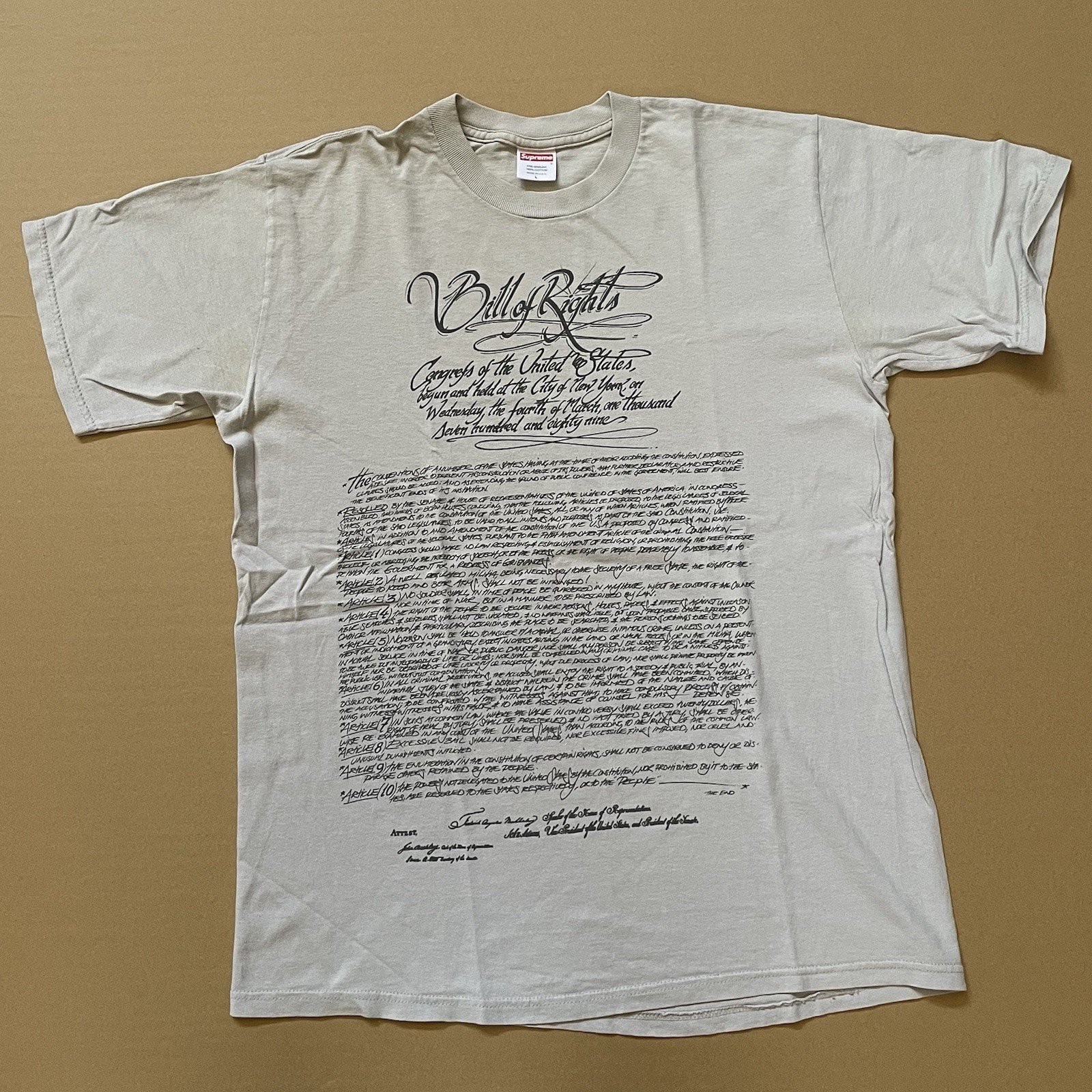 Vintage 2003 Supreme T-Shirt Bill Of Rights - Men
