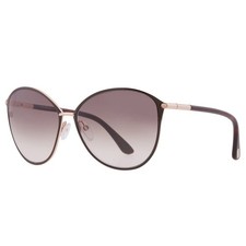 New Tom Ford Penelope Women's Sunglasses FT0320 28F Shiny Rose Gold Brown 59mm