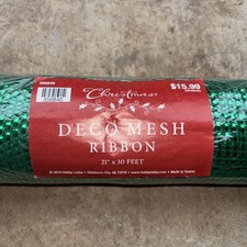 Basic Mesh Ribbon Bright Green 21 Inch X 30 Feet Hobby Lobby Sealed NEW