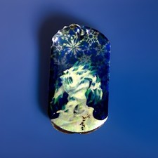 Disney Frozen Olaf Marshmallow Dog Tag Necklace Foil Collectible Chain Rare