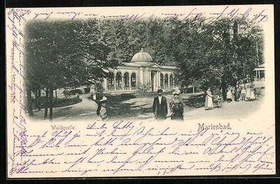 Marienbad, Waldquelle, Ansichtskarte 1898 