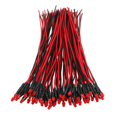 50Pcs 12 Volt 3Mm Red LED Lights Emitting Diodes Pre Wired 7.9 Inch DC 12V LED L