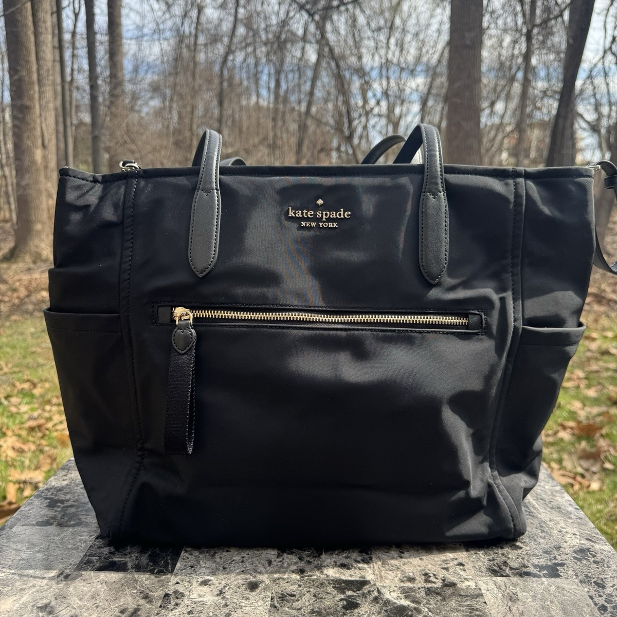 KATE SPADE New York Black Nylon Chelsea Medium Tote w/Crossbody