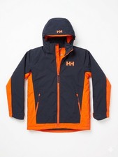 Helly Hansen Jacket Youth Orange/Black Size 16 Puffer Snow Ski Outdoors Hooded