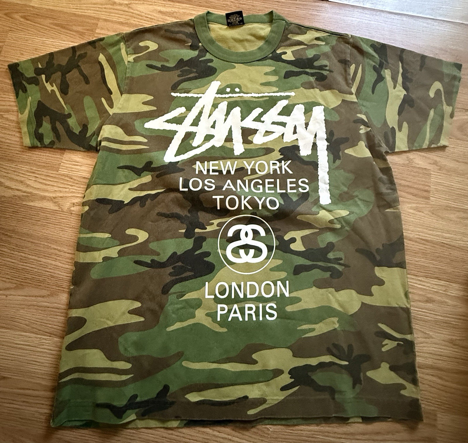 Stussy Camo WT Tee Medium Heavyweight Cotton Streetwear Essential