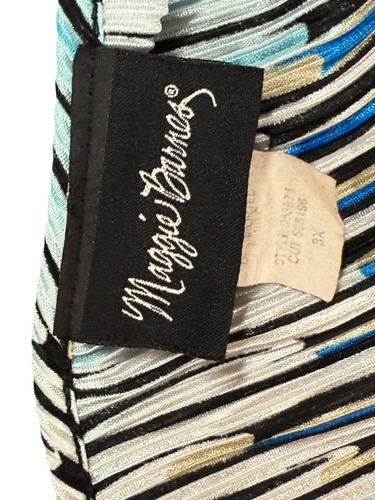 Vintage Maggie Barnes Top Gr. 3 x blau, Coastal Grannie abstrakt Stretch 90er - Bild 12 von 12