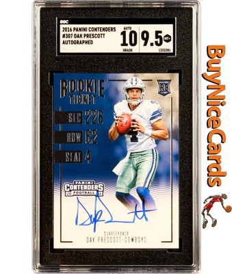 2016 Dak Prescott Panini Contenders RC Rookie Ticket Auto Nr. 307 SGC 9,5 Pop 1