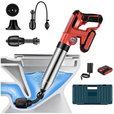 Electric High-Pressure Toilet Plunger with Storage Box - Unclogs in 2 Mins