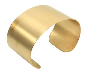 Authentic Gold Plated Wide Matt Cuff Bangle Bracelets for Women Blank Satin Bracelet Wrist