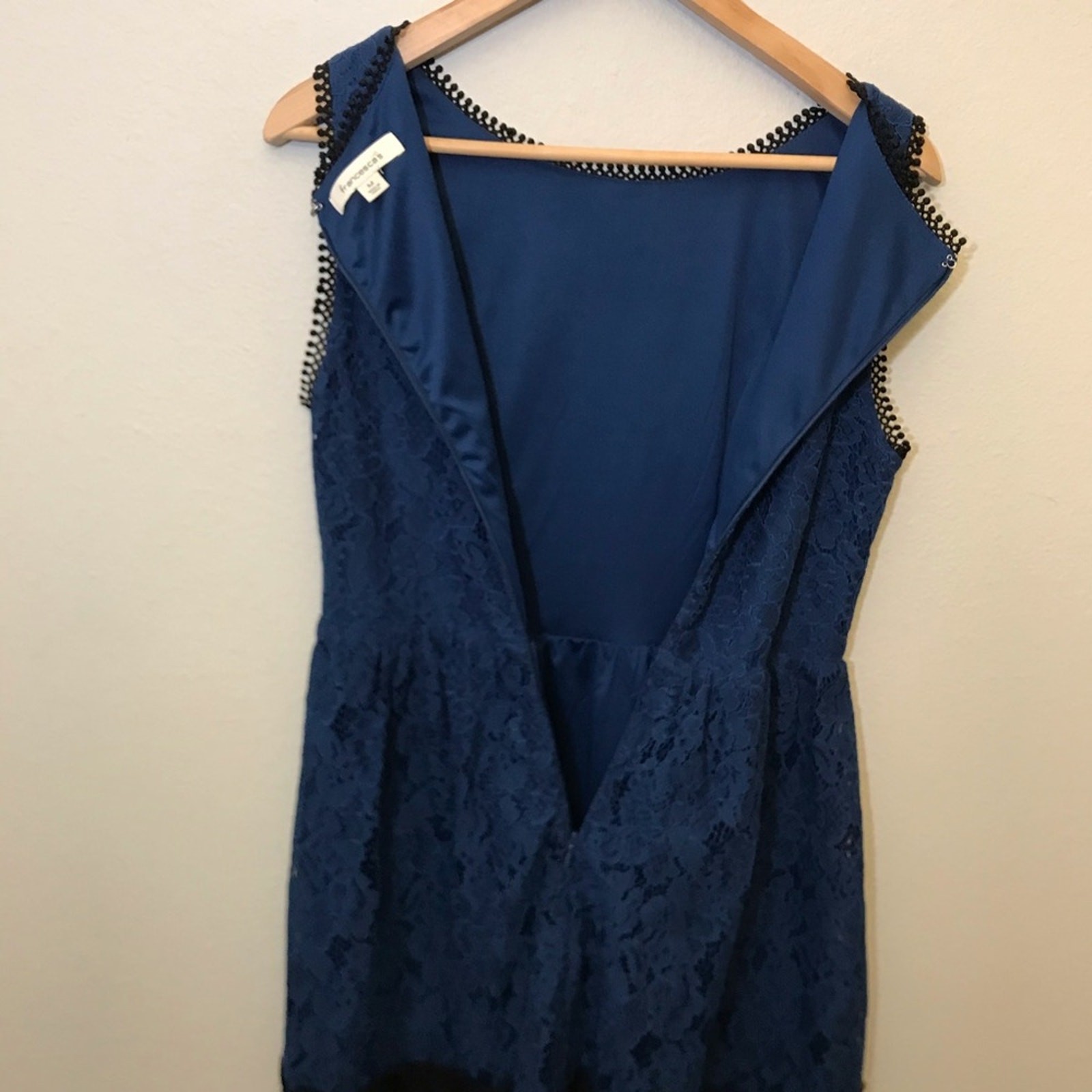 Francesca's Cornelia Lace Blue Dress Fit Flare Medium Short Sleeveless