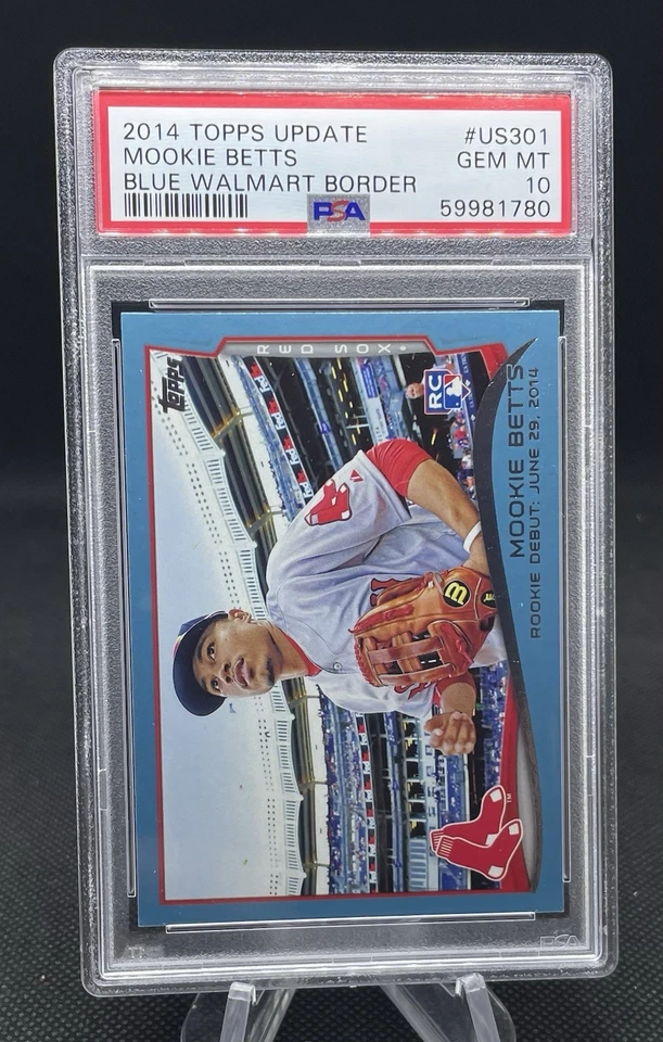 Mookie Betts ROOKIE CARD RARE BLUE BORDER Pop. 67 💎 2014 Topps RC PSA 10 - Image 3 of 4