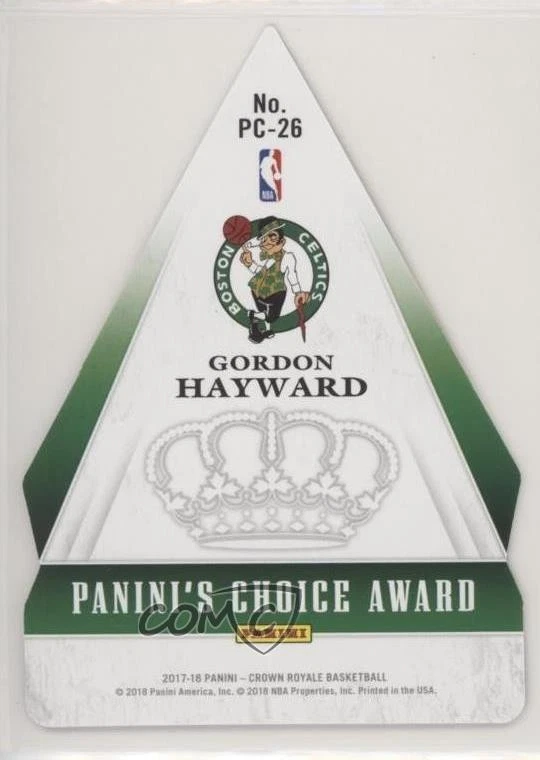 2017-18 Panini Crown Royale Panini's Choice Awards /99 Gordon Hayward #PC-26 - Image 2 of 2