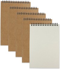 4 Pack Graph Paper Notebook, A5 Top Wirebound Grid Spiral Notebook,5.8" X 8.3",1