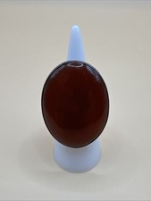 Vintage 925 Sterling Silver Large Oval Carnelian Ring / Size 6.25