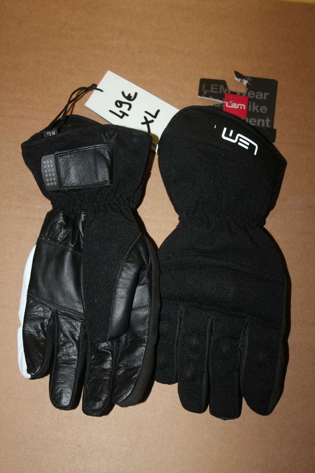 Gants moto hiver LEM Travel Hombre LW1112N en cuir noir taille XL