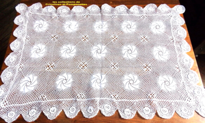 Napperon Rectangulaire Fait Main Au Crochet – Fil Fin Blanc – 40x60 Cm – Repro