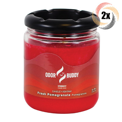 2x Candles Odor Buddy Fresh Pomegranate Odor Eliminator Candle Ashtray | 12oz