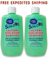 SOILOVE Laundry Soil Stain Remover Cleaner For All Washable Fabrics 16oz -2 Pack