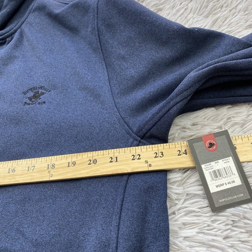 Beverly Hills Men’s Sweater Zip Hoodie Blue Heather Sz L Pockets Long Sleeve New - Picture 8 of 13