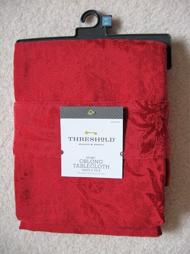 THRESHOLD Deep Red Oblong Tablecloth - 60" x 84" - 52% Cotton 48% Polyester