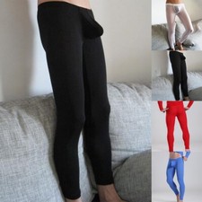 Mens Leggings Long Pants Underpants Breathable Fitness Lightweight Nylon