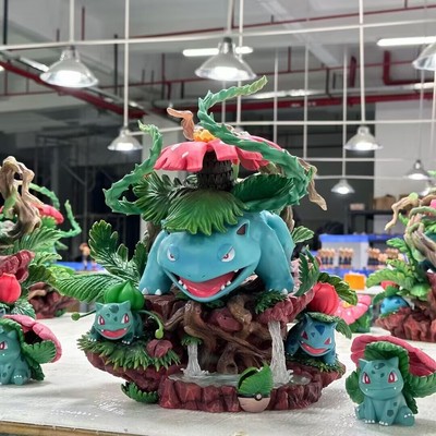 Venusaur Evolotuion Monster Studio Resin Statue DX verison with Bulbasaur 35cm