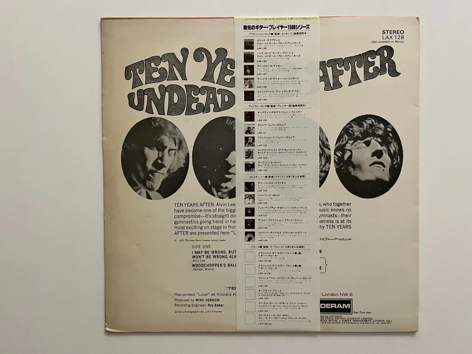 Ten Years After - Undead - Japan Vinyl - OBI - Insert - G+/VG - LAX-128 - Image 2 of 4