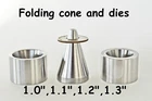 17 Degree 1" 1.1" 1.2" 1.3" Folding set cone dies coin ring fold over quarter