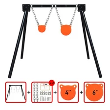 Highwild AR500 Steel Shooting Target Stand System (1 Stand, 2 Chains&4"+6" Gong)