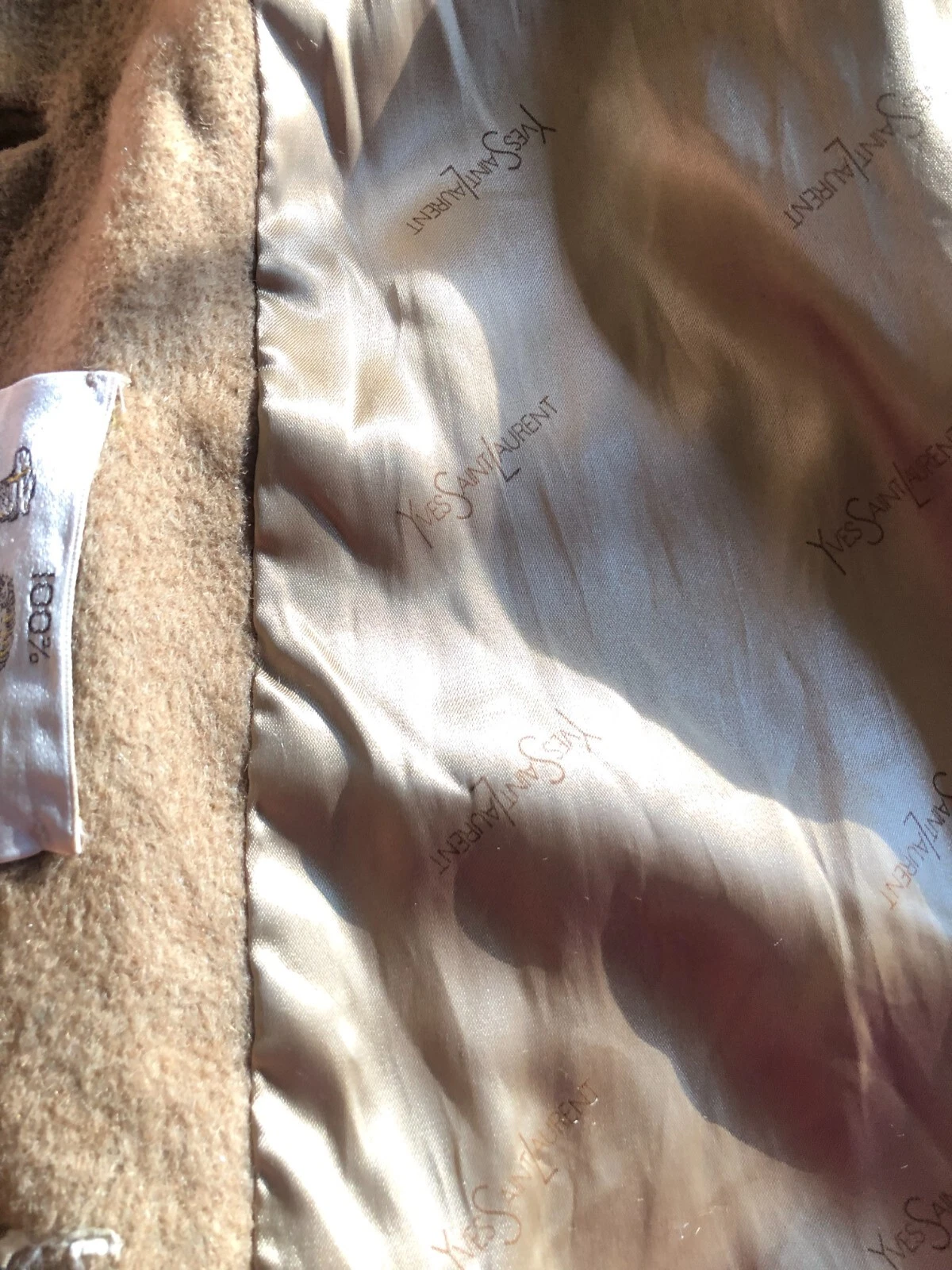 SAINT LAURENT (YSL) YSL Yves Saint Laurent 100% Cappotto Capelli Cammello Caramello Taglia S Donna Formale