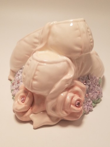 Ballet Slipper Floral Handpainted Porcelain/Ceramic Bank by RUSS - Picture 5 of 8