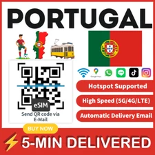 [eSIM] Portugal eSIM e-SIM card Travel Sim card Tarjeta eSIM Dato Data only 🛜A+