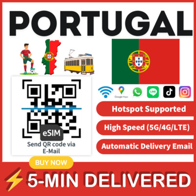 [eSIM] Portugal eSIM e-SIM card Travel Sim card Tarjeta eSIM Dato Data only  A+