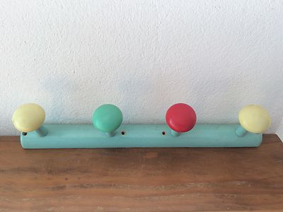 Patère Vintage En Métal Et Bois - Années 60/70 - Occasion