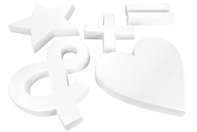GRAND DECOR 3D Zeichen PU Wand Dekor Sonderzeichen Schrift Design-Schriftzüge